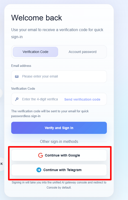 Registration page